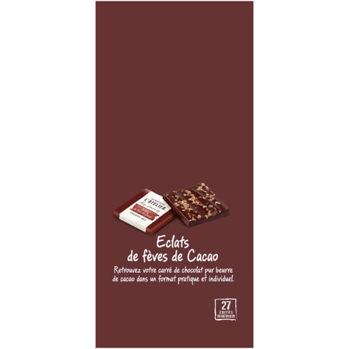 Nestlé l'Atelier Carrés Noir Eclats Fèves de Cacao 192g