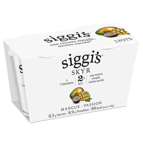 SIGGI'S skyr 2% MG mangue passion 2x140g