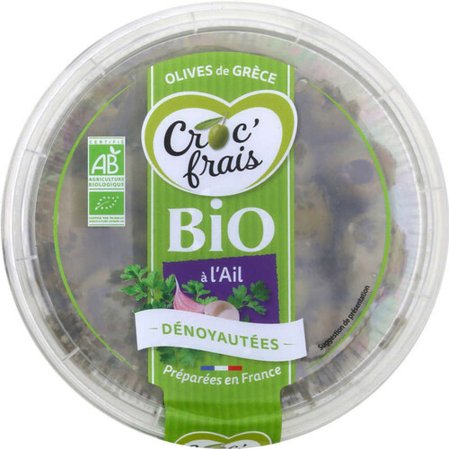 Croc Frais Olives Vertes de Grèce à l'Ail Bio 120g