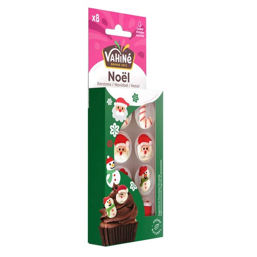 Vahiné Noël. Assortiment de 8 décors de confiserie thème Noël
