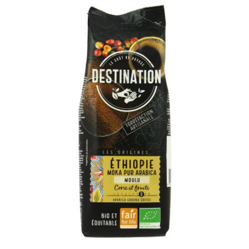 [Par Naturalia] Destination Cafe Café Moulu Moka Ethiopie Pur Arabica Corsé & Fruité 250g