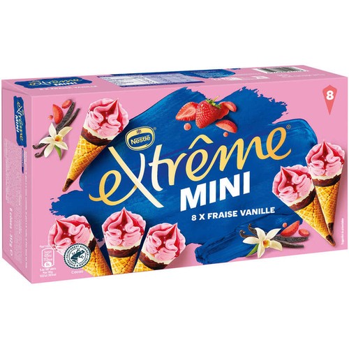 Extrême mini fraise vanille x8