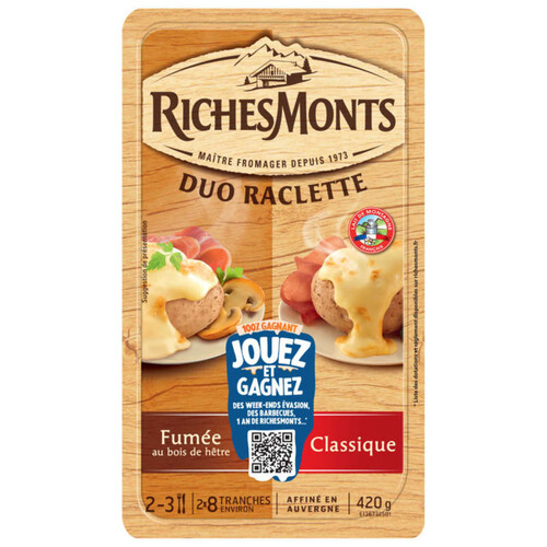 Riches Monts Duo Raclette Classique/Fumée 420G