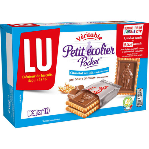 Lu Petit Ecolier Petit Beurre Biscuits nappés au Chocolat au Lait 250g