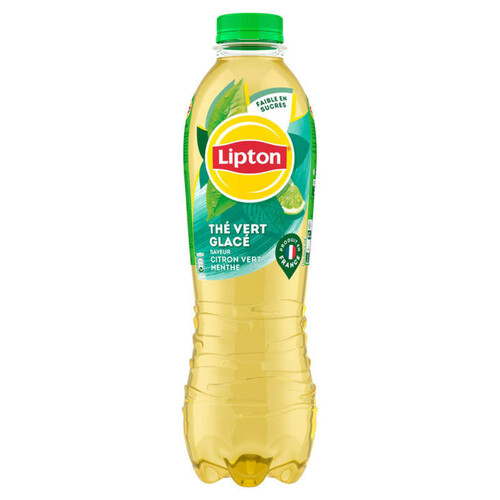 Lipton - Ice Tea - Boisson au thé vert saveur citron vert menthe - La bouteille de 1,25L