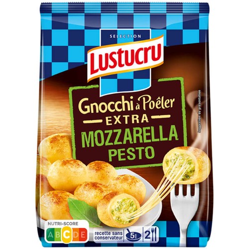 Lustucru gnocchi à poeler pesto & mozzarella 280g