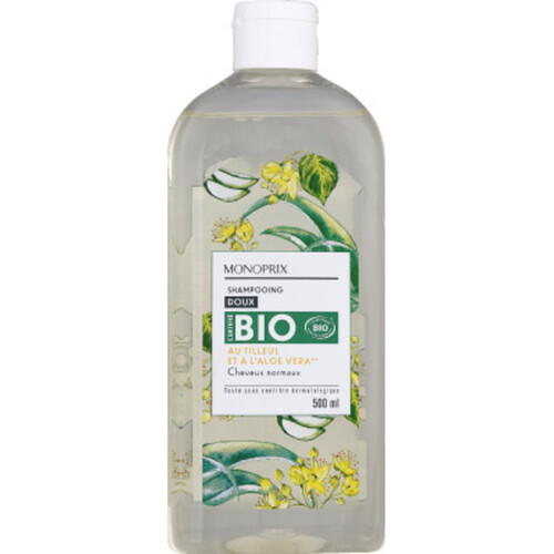 Monoprix Bio Shampooing Doux Tilleul Aloe Vera 500Ml