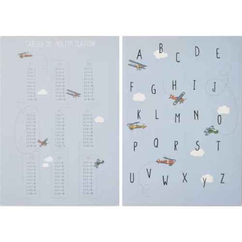 Monoprix Poster Table de Multiplication Bleu