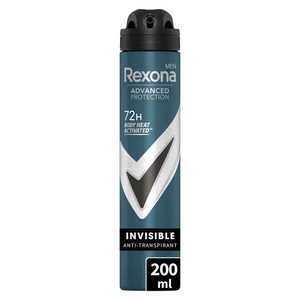 Rexona Men Déodorant Homme Spray Anti-Transpirant 72H Invisible Black & White 200Ml