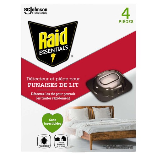Raid Essentials Détecteur et Piège pour Punaises de Lit x4