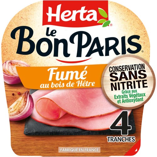 Herta Le Bon Paris Jambon fumé conservation sans nitrite x4
