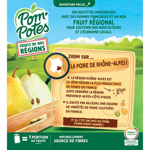 Pom'Potes Purée De Pommes Et Poires Le Pack De 4x90g