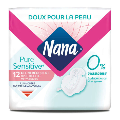 Nana Serviettes Hygiéniques Puresensitive Ultra Régulier Plus X12