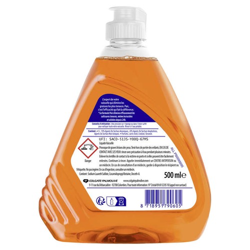 Paic Excel Liquide Vaisselle Défi 24H Orange 500ml