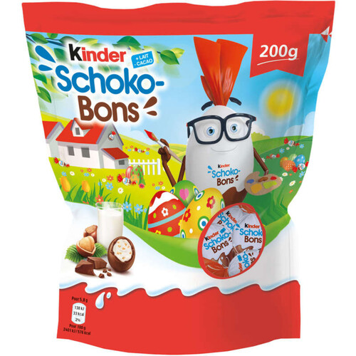 Kinder Schoko-Bons Chocolat Au Lait Fourrés Noisettes 200g