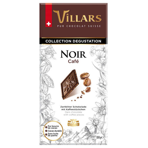 Villars Chocolat Noir Au Pépites De Café 100G