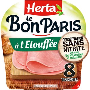 Herta Le Bon Paris Jambon à l'Etouffée sans Nitrite 8 Tranches 280g