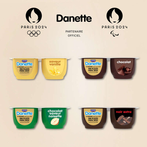 Danette Crème dessert chocolat noisette 4x125g
