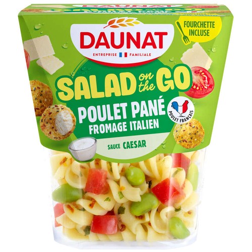 Daunat Salad on the go poulet pane fromage italien sauce Caesar 270g
