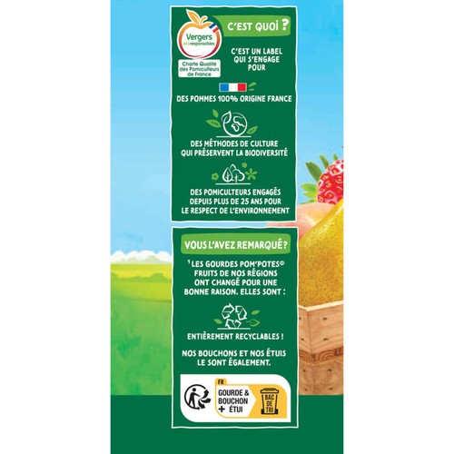 Pom'Potes Compote Gourdes Multivariétés de nos Régions 12x90g