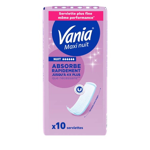 Vania Maxi nuit Serviettes absorbantes x10