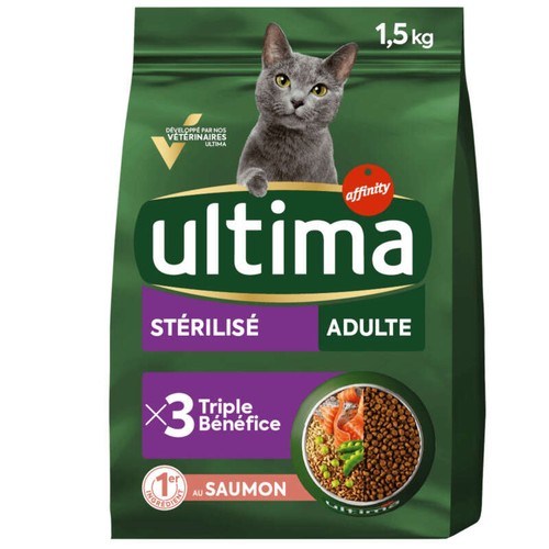 Ultima Croquettes Au Saumon Pour Chat Stérilisé Adulte 1,5kg