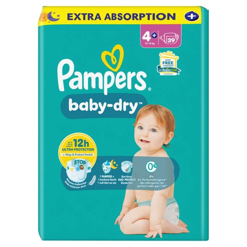 Pampers Couches Baby-Dry Taille 4+ x39