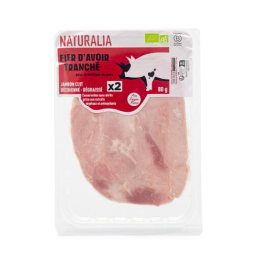 Naturalia Jambon Dégraissé Découenné Tranche x2 80g