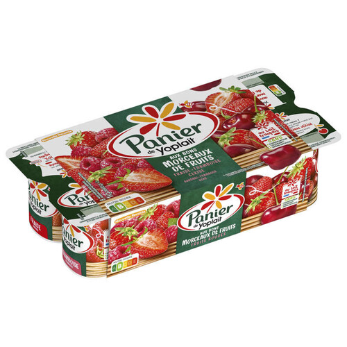 Yoplait panier de yoplait morceaux fruits rouges 8x 125g