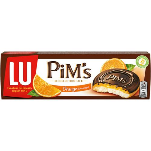 Lu Pim's Biscuits génoise Orange et nappage Chocolat 150g
