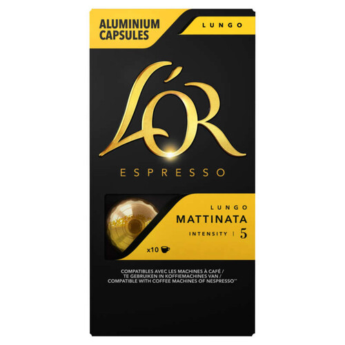 L'Or Espresso Café Lungo Mattinata intensité 5 x10 capsules 52g