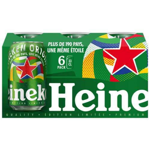 Heineken Bière Blonde 5% Canettes 6x33cl