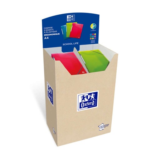 Elba Chemise Plastique 3 Rabats, Format A4