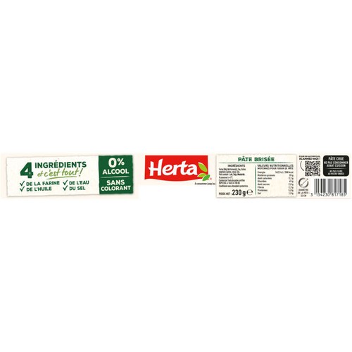 Herta Tarte en Or Pâte brisée 230g
