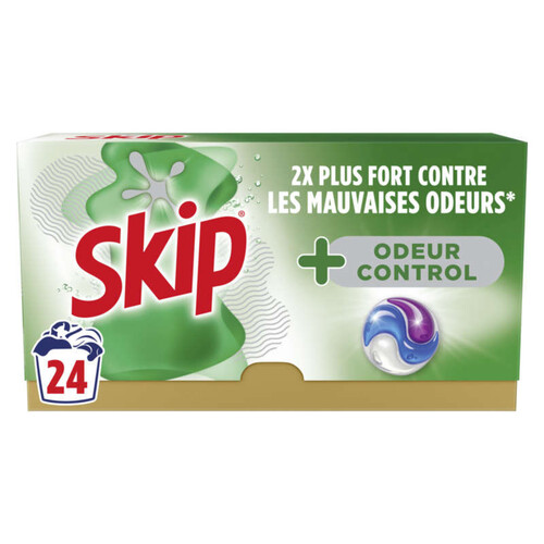 Skip lessive capsules hygiène 3en1 anti odeur x24
