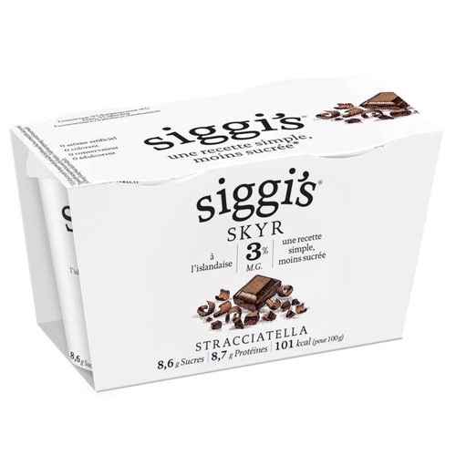 Siggi's Skyr 3%  de Mg À L'islandaise Stracciatella 2x140g