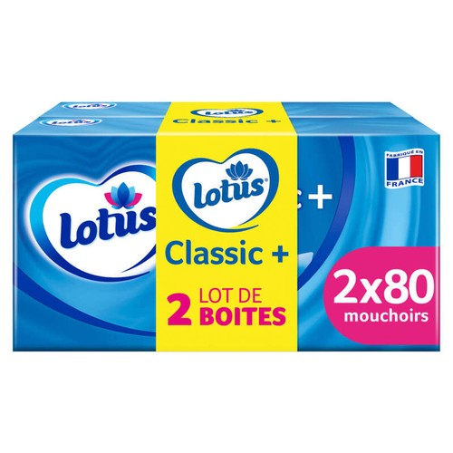 Lotus Classic + Pur Blanc Boîtes De Mouchoirs