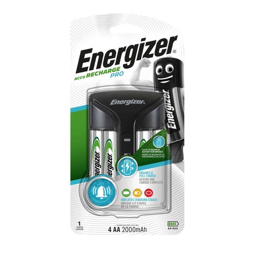 Energizer Chargeur Pro & 4 piles AA/LR6 incluses