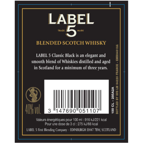 Label 5 Scotch Whisky 1L