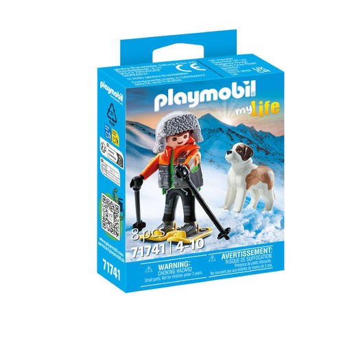 Playmobil Garçon en raquettes avec Saint Bernard