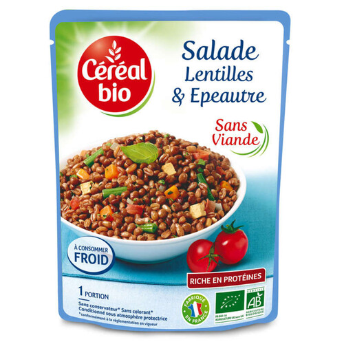 Cereal Bio Salade Lentilles & Épeautre, Sans Viande, à Consommer Froid, Bio 220g