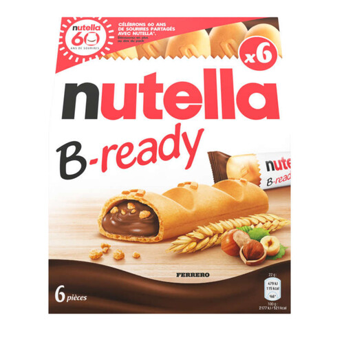 Nutella B-Ready Biscuits fourrés à la pâte à tartiner x 6 portions