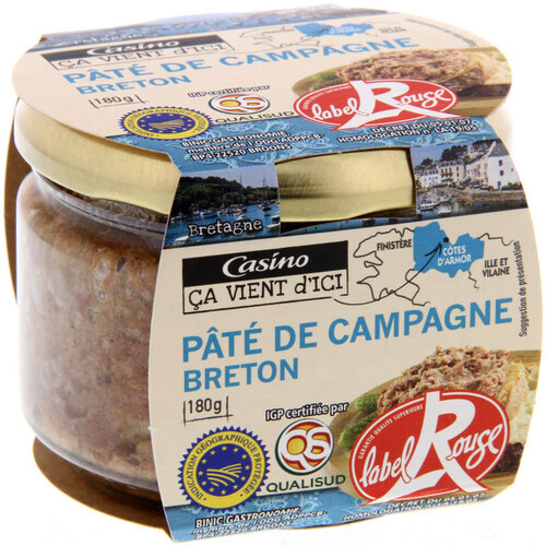 Casino Ça Vient D'Ici Pâté De Campagne Breton Igp 180g