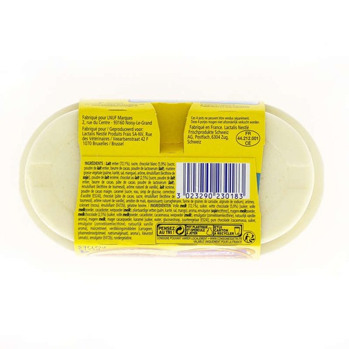 La Laitière Secret de mousse duo ch.lait-ch.blanc 4x59g