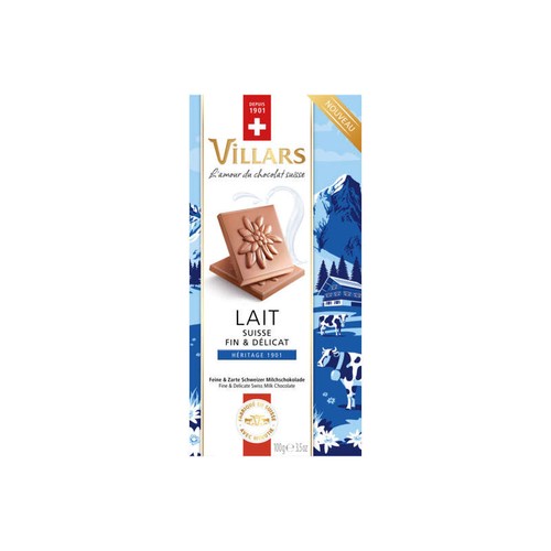 Villars Tablette héritage 1901 lait suisse fin et délicat 100g