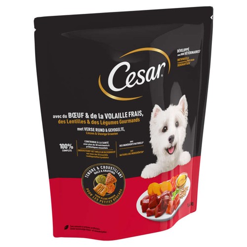 Cesar Croquettes au Bœuf, à la Volaille, aux Lentilles et aux Légumes pour petit Chien adulte 1,4kg