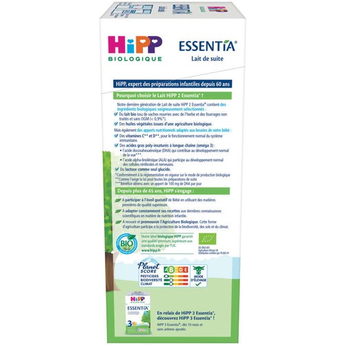 Hipp Biologique Lait 2 Essentia dès 6 mois 600g