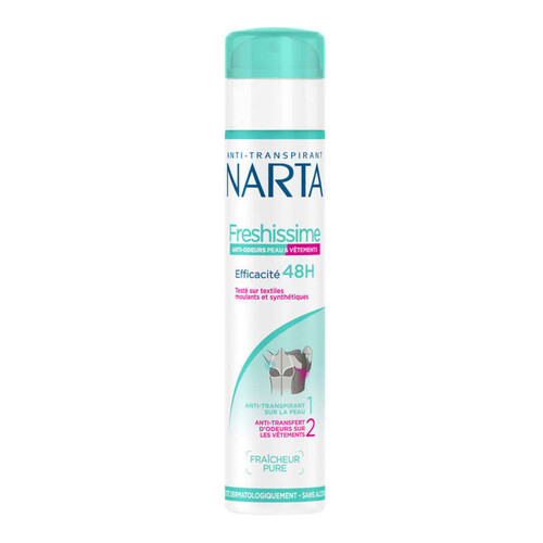 Narta Déodorant Spray Anti-Odeurs Peau & Vêtements 48h Frechissime 200ml