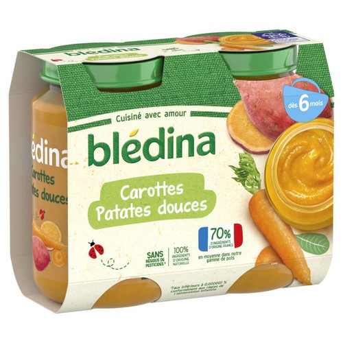 Blédina Pot Carottes Patates douces dès 6 mois 2x200g