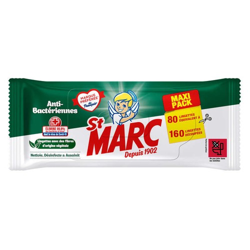 St Marc Lingettes Antibactériennes x80